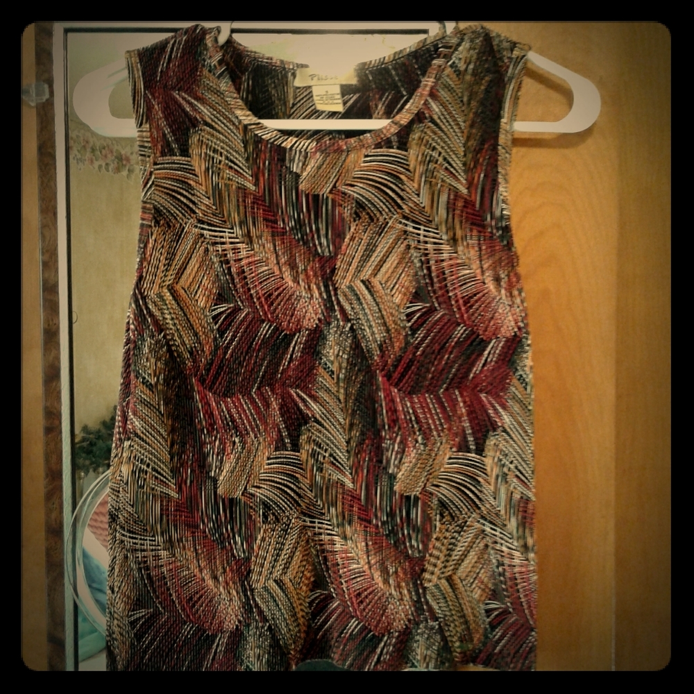 Plisse multi colour tank Top